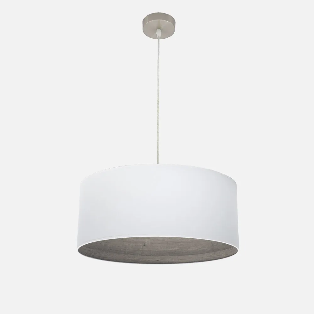 189195083 - Colgante Tatiana 1xe27 Niquel/blanco-mad.Gris Regx50x50 Cm
