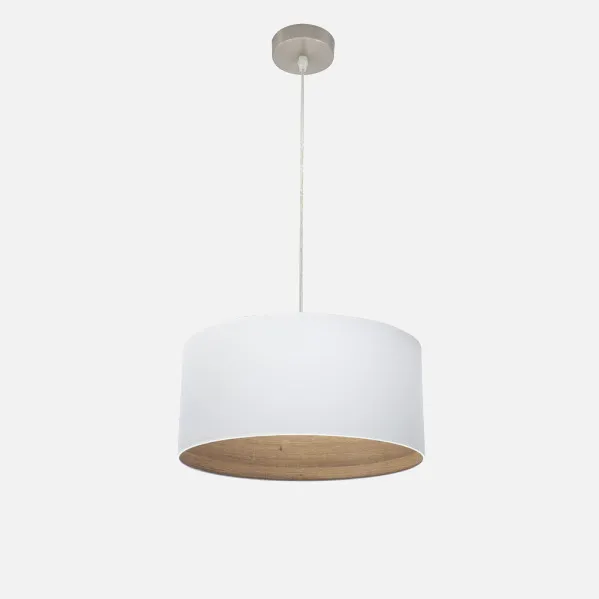 Pendant Light Tatiana 1xe27 Nickel/White-Light Wood Regx40x40 Cm