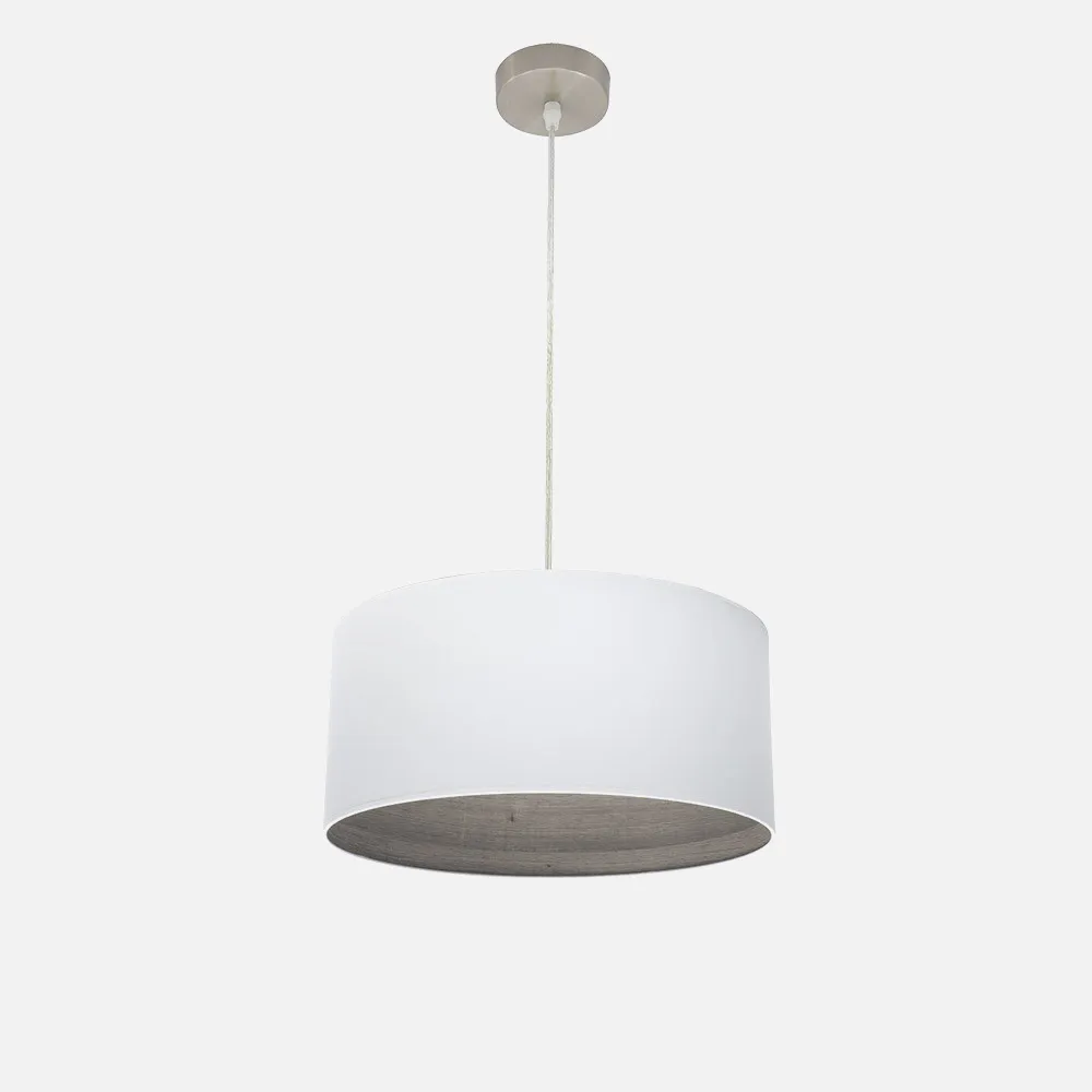 189194083 - Colgante Tatiana 1xe27 Niquel/blanco-mad.Gris Regx40x40 Cm