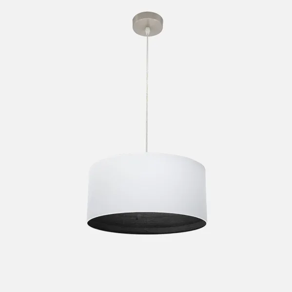Pendant light Tatiana 1xe27 Nickel/white-mad.Black Regx40x40 Cm