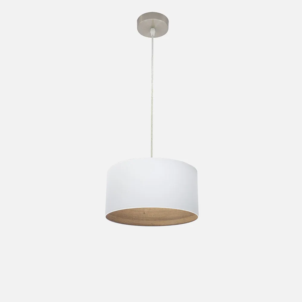Colgante Tatiana 1xe27 Niquel/blanco-mad.Clara Regx30x30 Cm