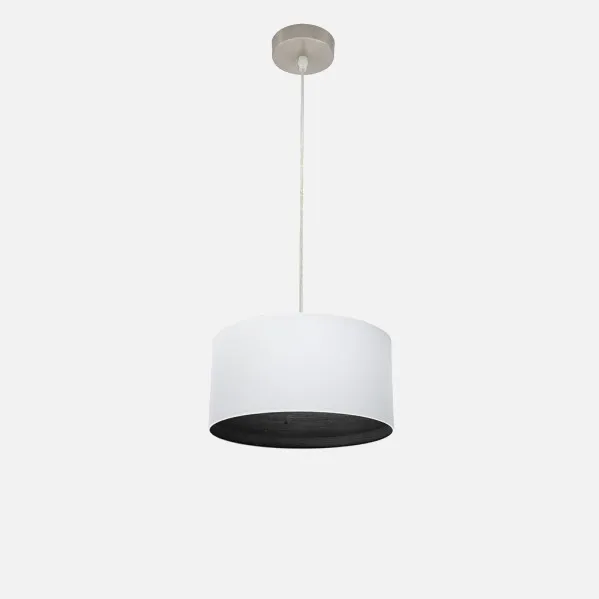 Pendant light Tatiana 1xe27 Nickel/white-mad.Black Regx30x30 Cm