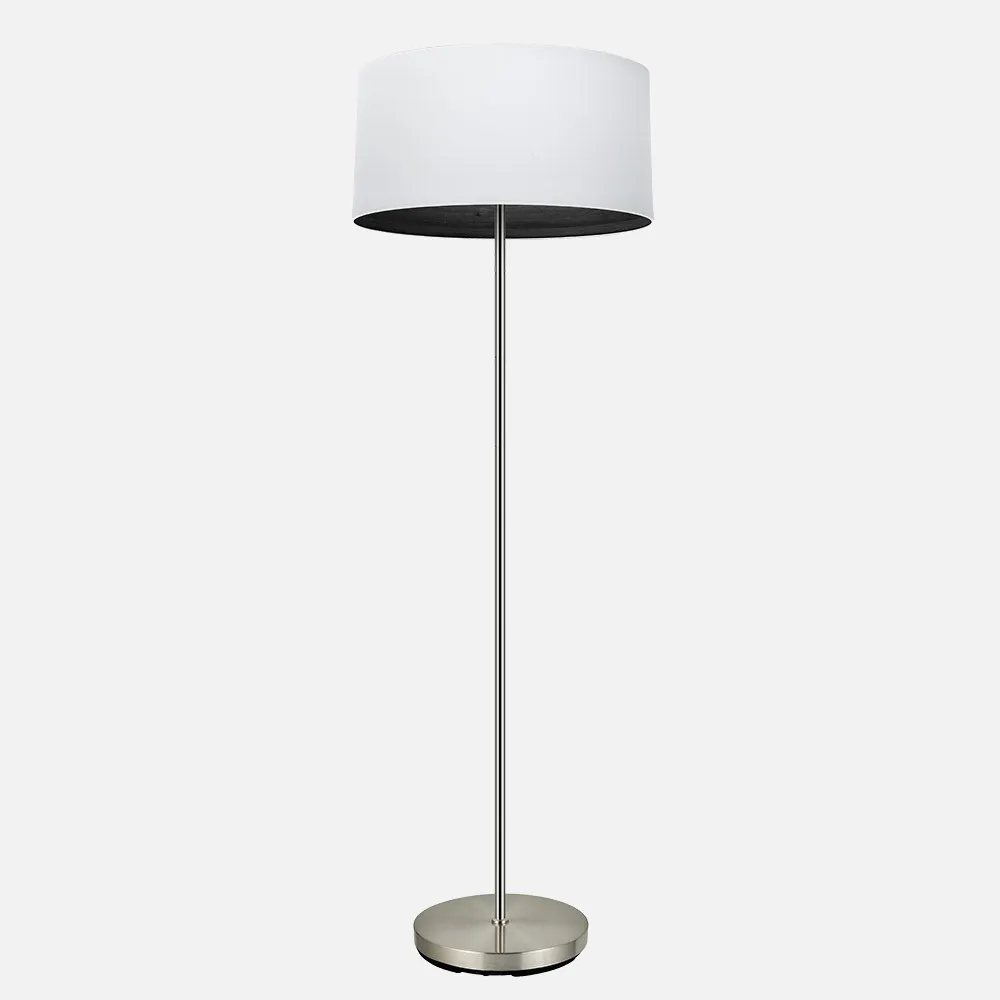 189141009 - Pie Salon Tatiana 1xe27 Niquel/blanco-mad.Negra 162x40x40 Cm