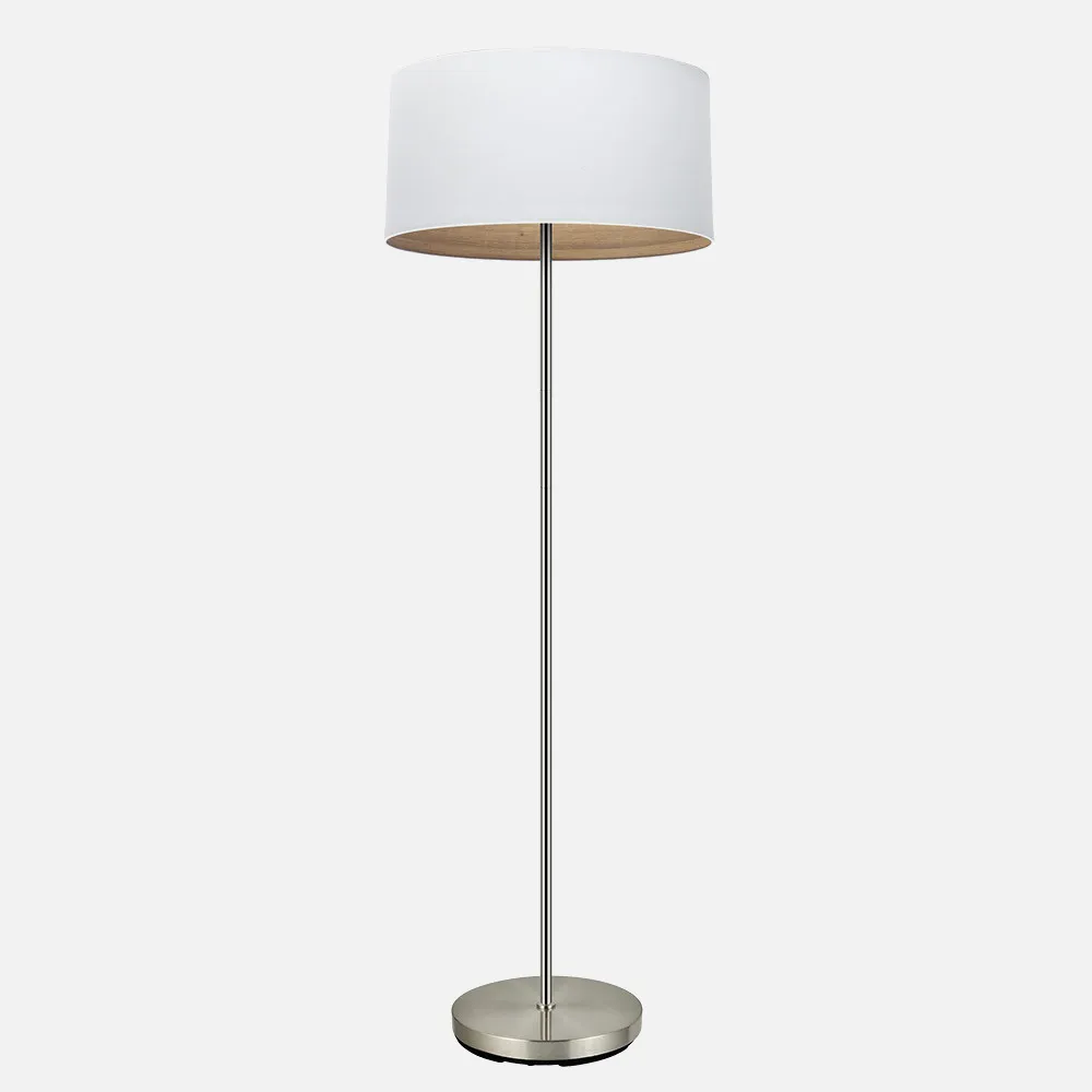189141085 - Pie Salon Tatiana 1xe27 Niquel/blanco-mad.Clara 162x40x40 Cm