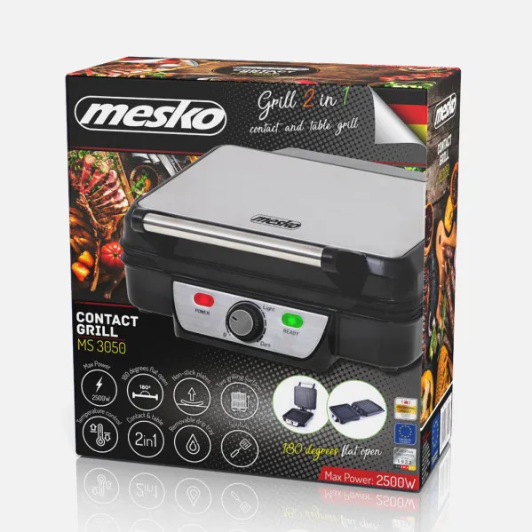 Grill Parrilla Electrica 2500w Reg.temperatura,antiadherente, Indicador Luminoso C/bandeja Goteo,espatula