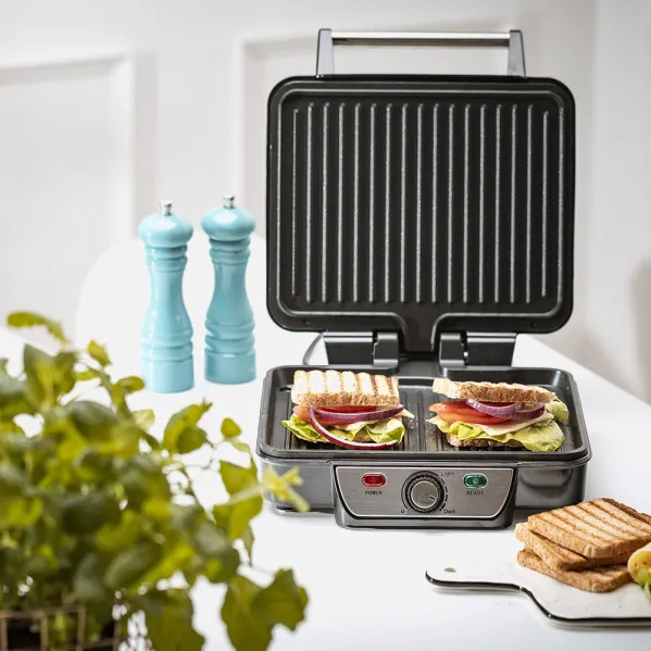 Grill Parrilla Electrica 2500w Reg.temperatura,antiadherente, Indicador Luminoso C/bandeja Goteo,espatula