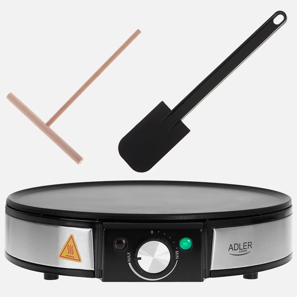 Crepera Antiadherente 1600w 30d C/accesorios  Para Untar Y Volear Tortitas/tortillas