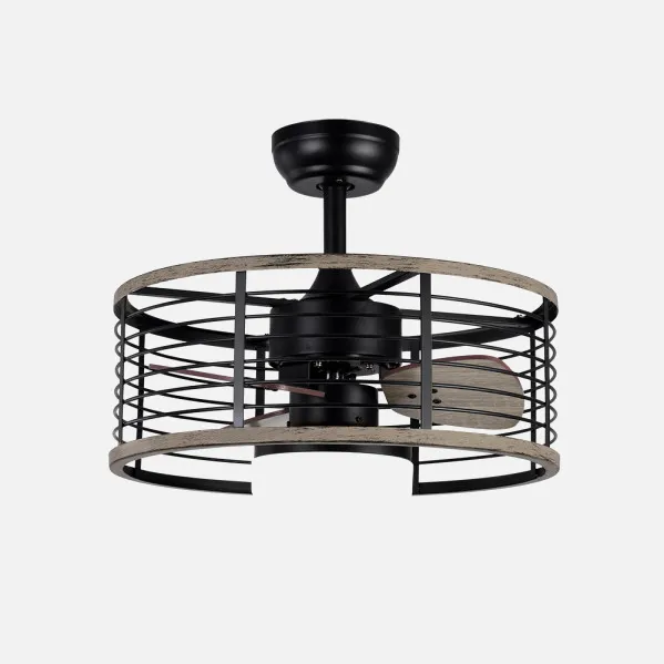 Ventilador Dc 24w Pella Negro/Madera 3 Aspas 50d  2540lm 6 Velocidades  3000-4000-6000k C/remoto, Memoria Y Temporizador
