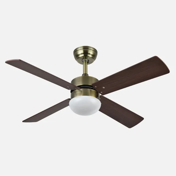 Ventilador Dc Sofia 2xe27 Cuero 4 Aspas Rev.cerezo/nogal 40x107d C/remoto Temporizador