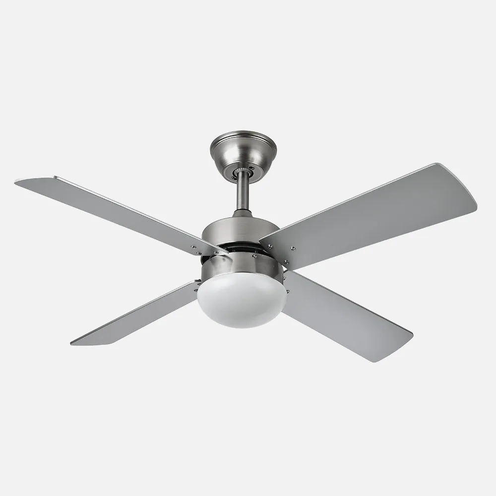 Ventilador Dc Sofia 2xe27 Niquel 4 Aspas Rev.Haya/plata 40x107d C/remoto Temporizador