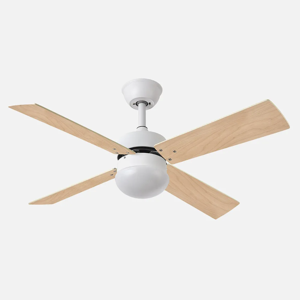 Ventilador Dc Sofia 2xe27 Blanco 4 Aspas Rev.Blanca/haya 40x107d C/remoto Temporizador