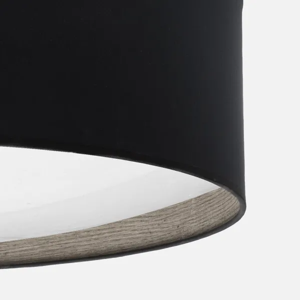 Plafon 72w Tania Negro/madera Gris 14x50x50 Cm 5616lm 3000k,4000k,6500k