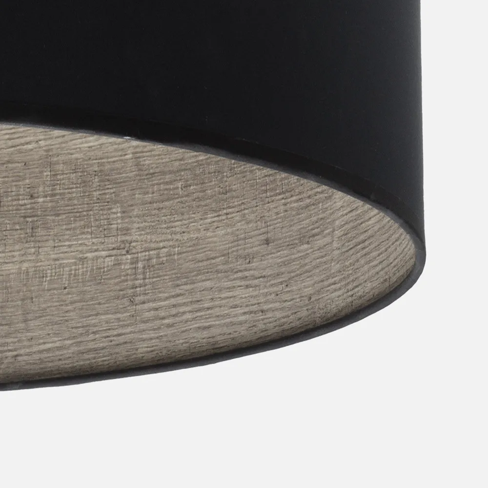 Sobremesa Alto Tania 1xe27 Negro/negro-madera Gris 62x30x30 Cm