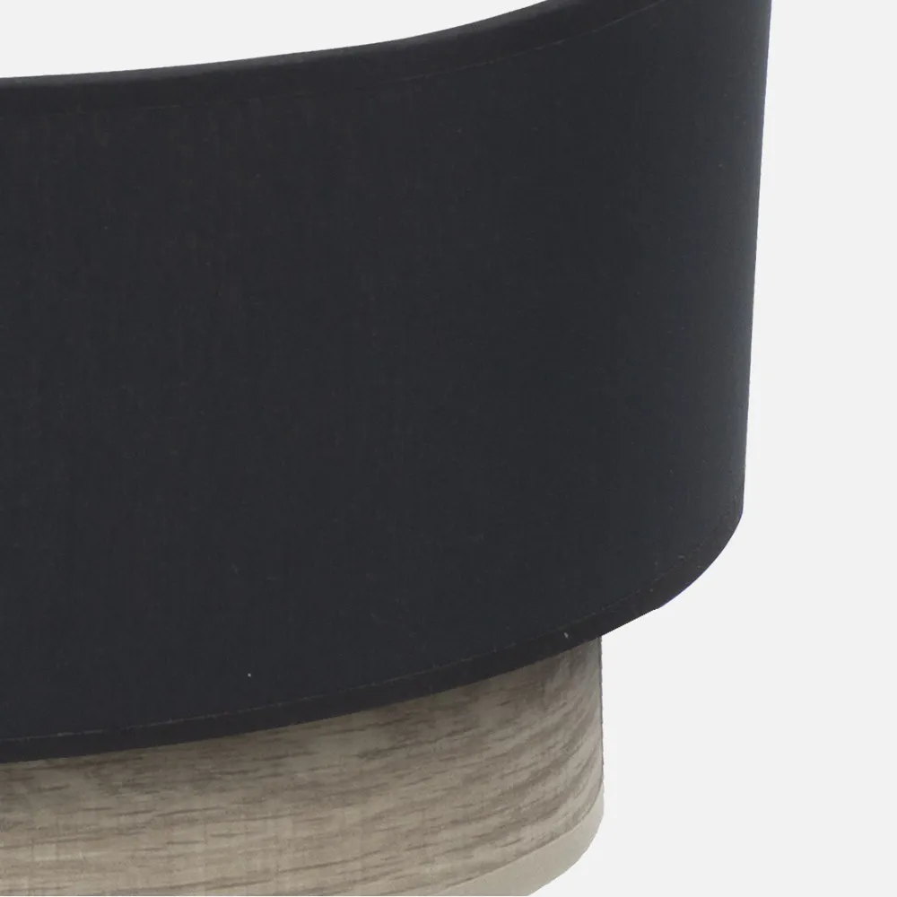 Aplique Tania 1xe27 Negro/madera Gris 15x30x16 Cm