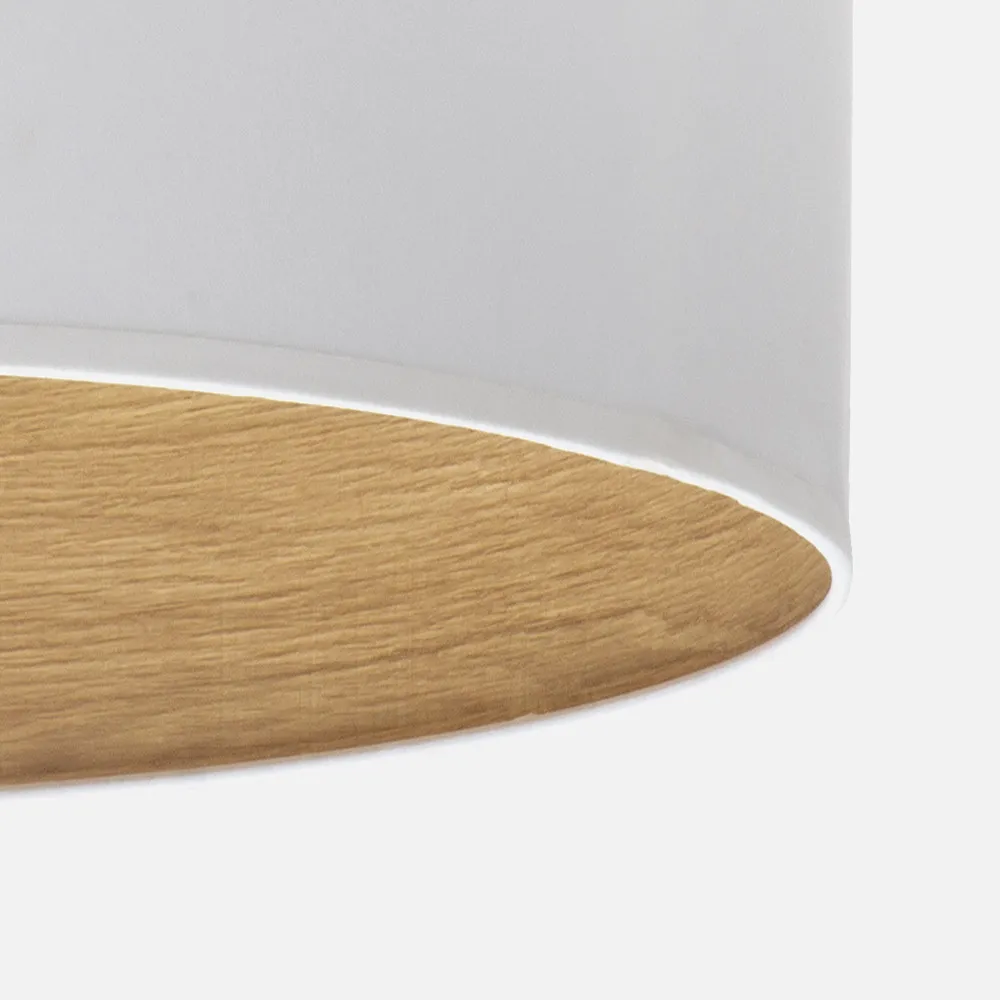 Colgante Tania 1xe27 Blanco/blanco-madera Clara Regx30x30 Cm