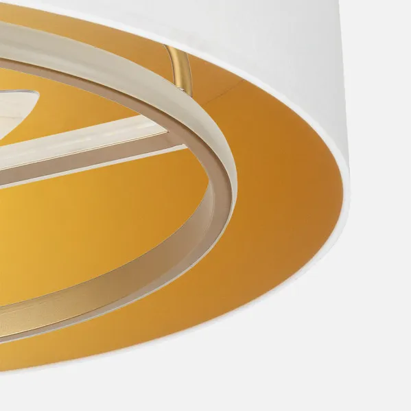Ventilador Dc Anuska 60w Blanco/oro-oro 70d 8 Aspas 6 Veloc. 5100lm 3 Colores Remoto,memoria,Reg.Intensidad,temporizador