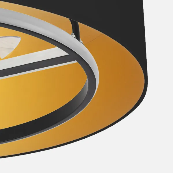 Fan Dc Anuska 60w Black/gold 8 Sails 6 Veloc. 70d 5100lm 3 Remote Colours,memory,reg.Intensity,timer