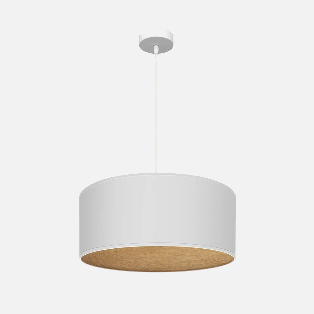 188395001 - Pendant light Tania 1xe27 White/white-wood Clara Regx50x50 Cm