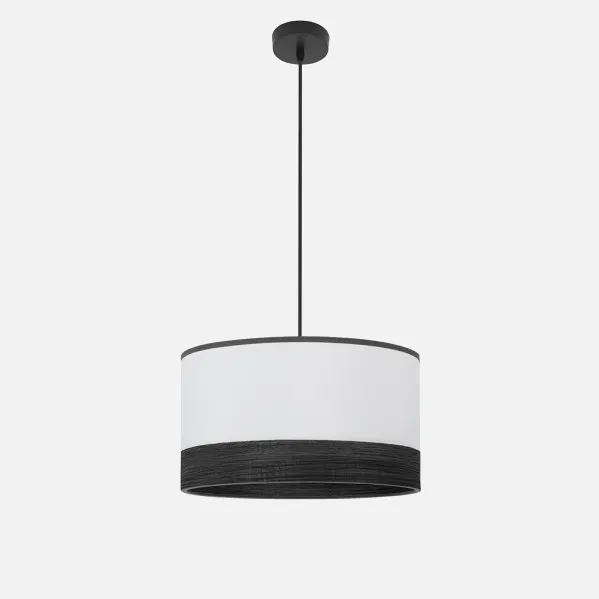 Pendant Light Olga 1xe27 Black/White-Black Wood Regx40x40 Cm