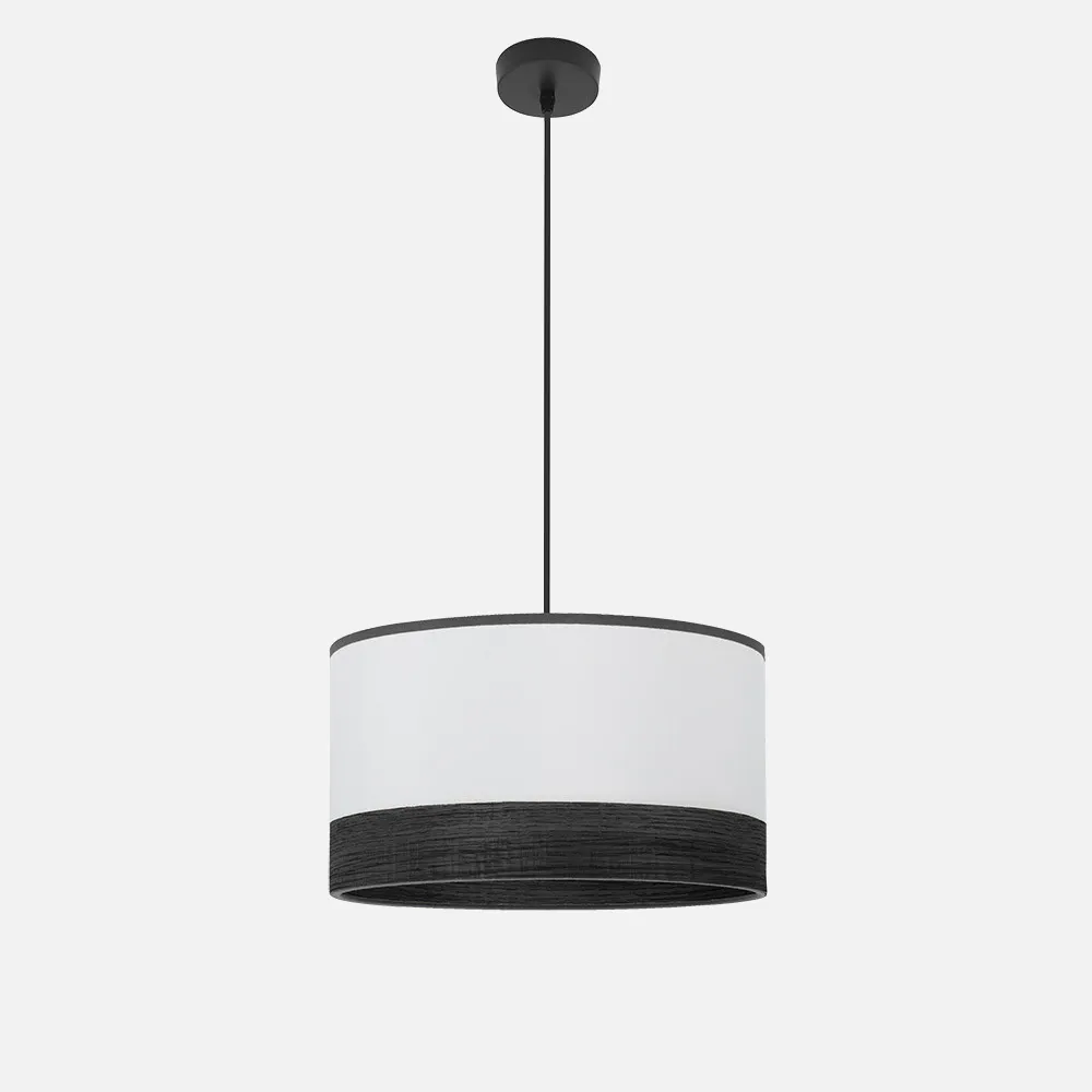 190094009 - Colgante Olga 1xe27 Negro/blanco-mad.negra Regx40x40 Cm