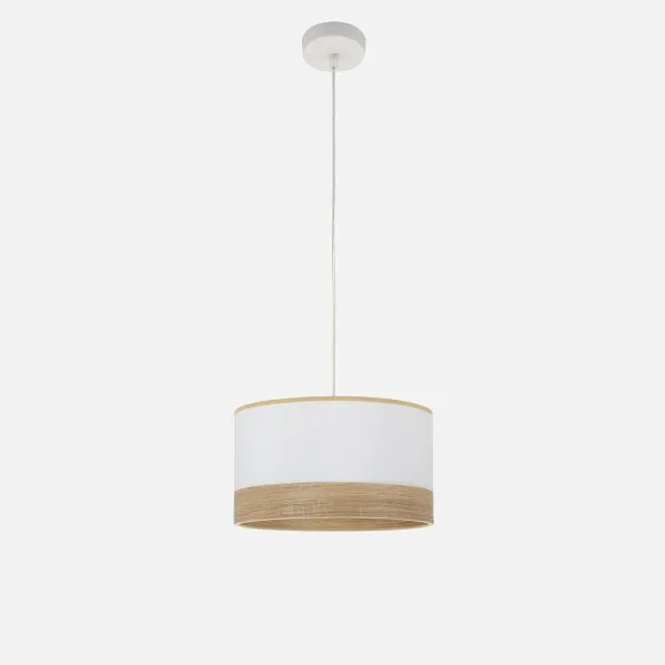 Pendant Light Olga 1xe27 White/White-Light Wood Regx30x30 Cm