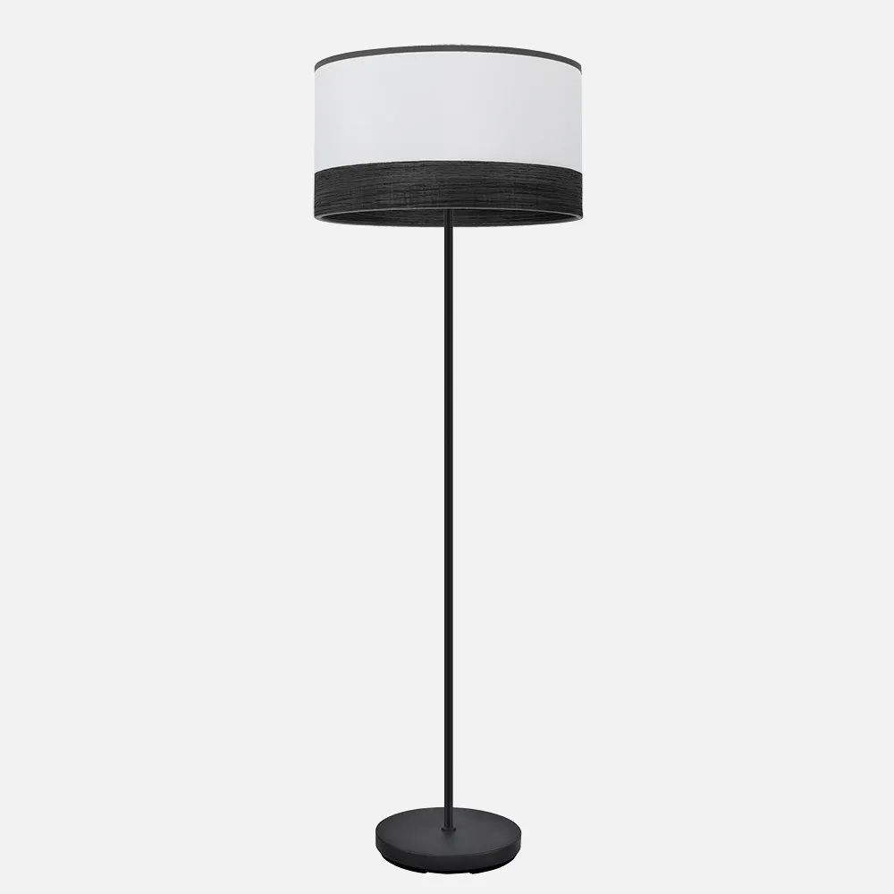 190041009 - Pie Salon Olga 1xe27 Negro/blanco-mad.negra 162x40x40 Cm