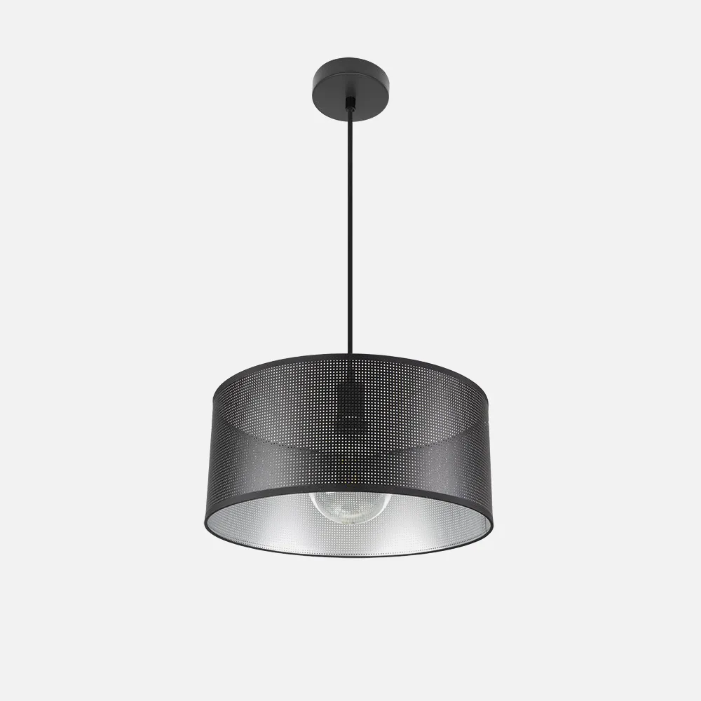 190194009 - Colgante Anastasia 1xe27 Negro/negro-plata Regx40x40 Cm
