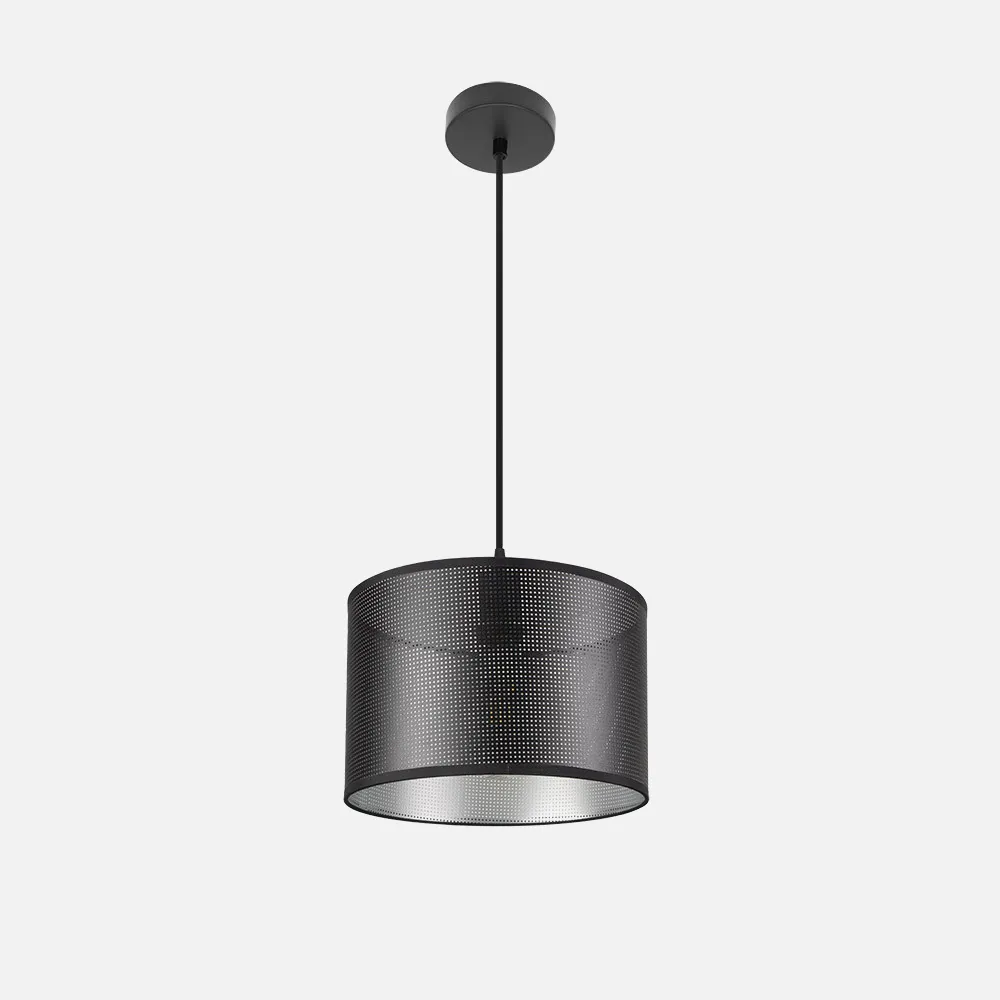 190193009 - Colgante Anastasia 1xe27 Negro/negro-plata Regx30x30 Cm