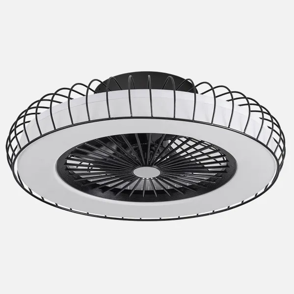 Ventilador DC Tania 72w Negro/madera Gris 5 Aspas 6 Velocidades 3col Remoto,memoria,reg.Intensidad,temporizador 6120lm 70d