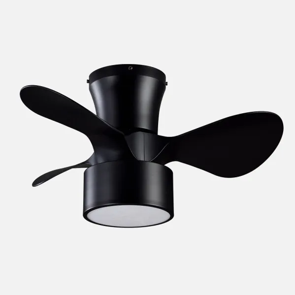 Ventilador Dc 24w Olga Blanco/mad.negra-negro 3 Aspas 6 Vel. 2390lm 3 Colores, Remoto,memoria,temporizador 70d