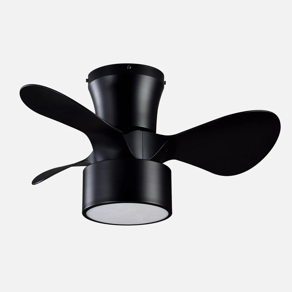 Ventilador Dc 24w Olga Blanco/mad.negra-negro 3 Aspas 6 Vel. 2390lm 3 Colores, Remoto,memoria,temporizador 70d