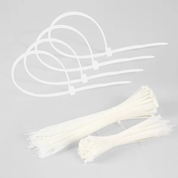 Bag Of 100 White Utility Cable Ties 3,6x300mm. 100% Nylon 66 Resistant And Durable