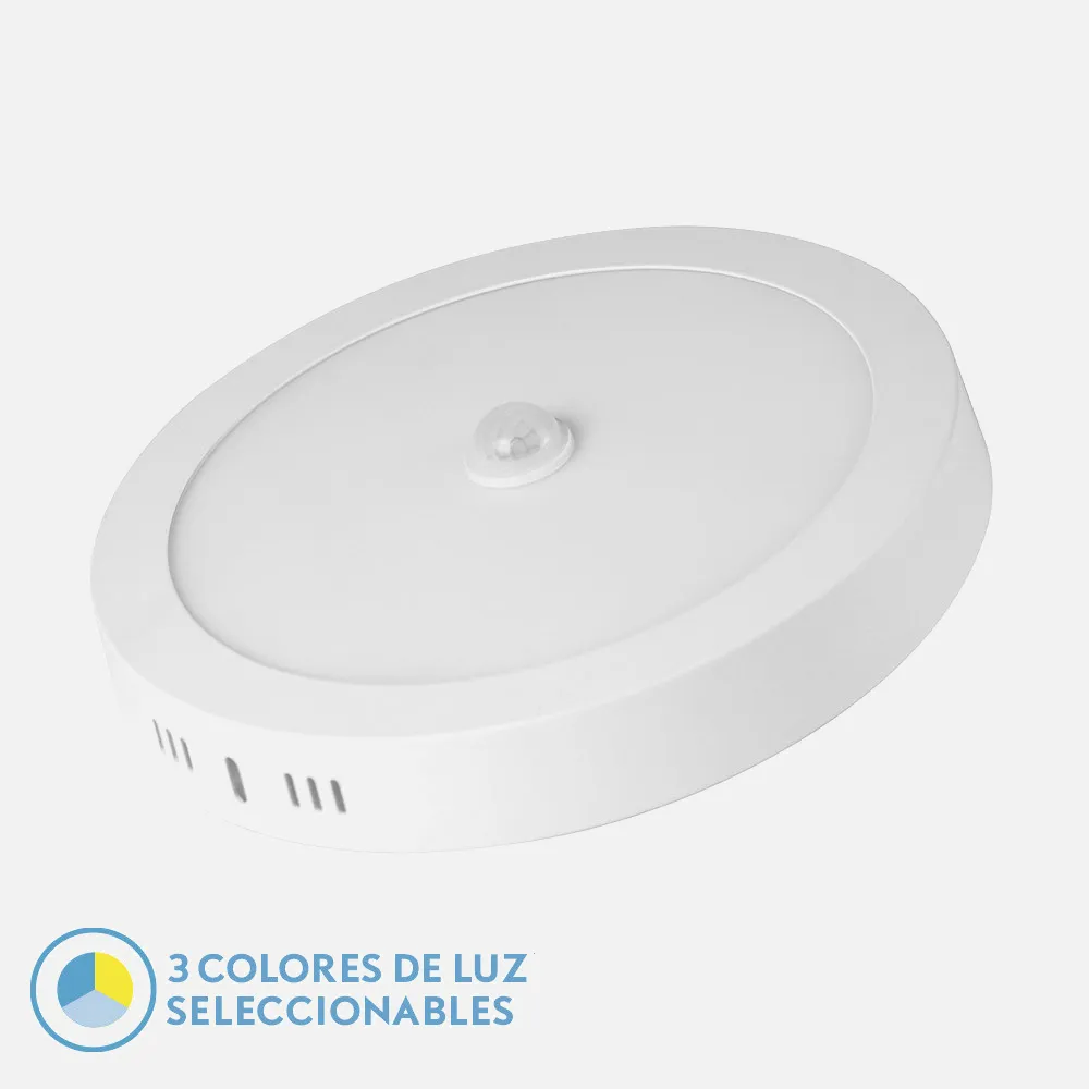 Downlight Superf.jade 18w 3000k-4000k-6500k Blanco 1620lm 22d Redondo C/sensor Movimiento