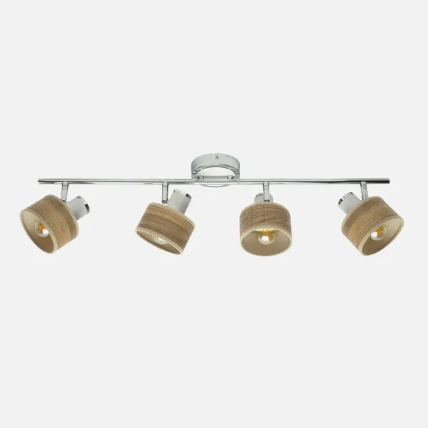 Batten light Nando 4xe14 Chrome-white/mad.Clear  Spotlights Adjustable 16x73x10 Cm