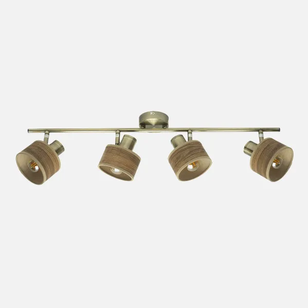 Batten light Nando 4xe14 Leather/mad.Dark  Spotlights Adjustable 16x73x10 Cm