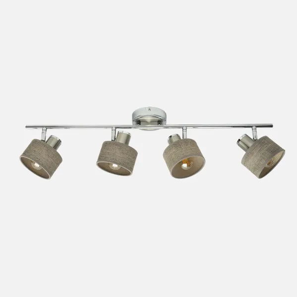 Batten light Nando 4xe14 Chrome-nickel/mad.grey  Spotlights Adjustable 16x73x10 Cm