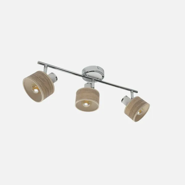 Batten light Nando 3xe14 Chrome-white/mad.Clear  Spotlights Adjustable 16x51x10 Cm