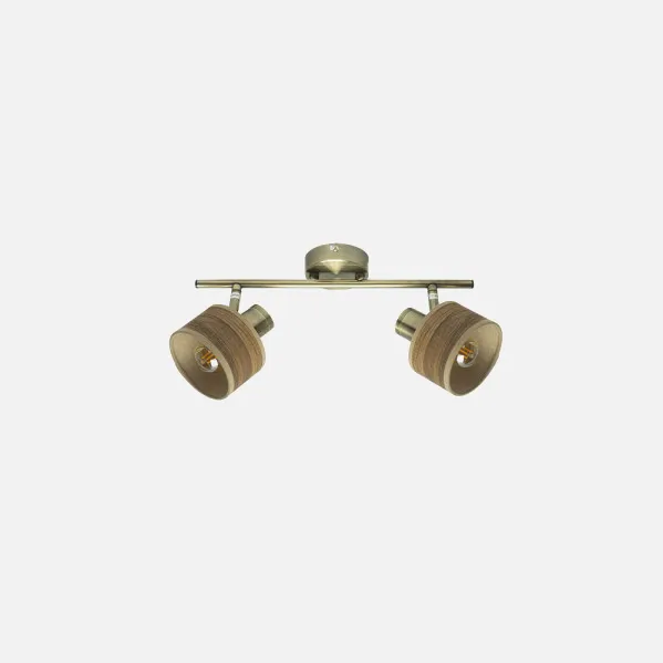 Batten light Nando 2xe14 Leather/mad.Dark  Spotlights Adjustable 16x36,5x10 Cm