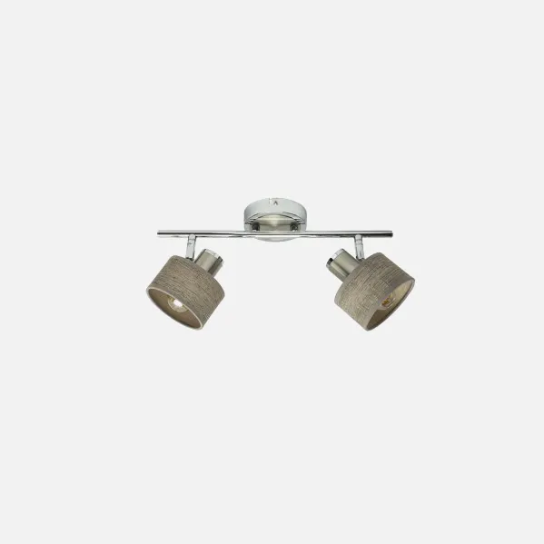 Batten light Nando 2xe14 Chrome-nickel/mad.grey  Spotlights Adjustable 16x36,5x10 Cm