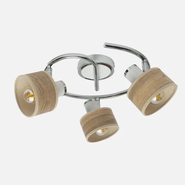 Ceiling light Nando 3xe14 Chrome-white/mad.Clear  Spotlights Adjustable 16x35x35 Cm