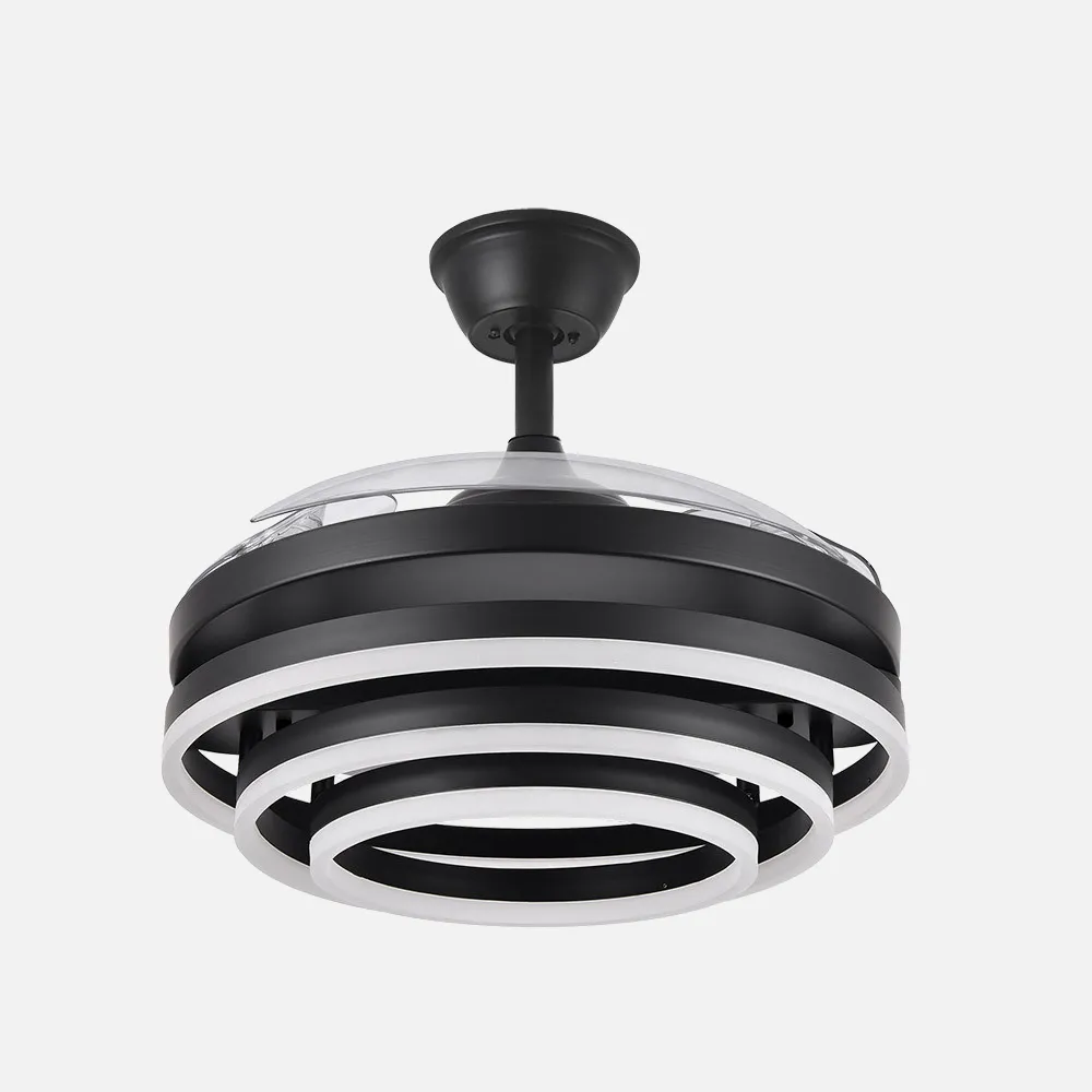 Ventilador 72w Dc Kai Negro 3 Aspas Transp. 6Vel. 3 Colores 43/58x50/107 C/remoto,memoria Y temp. 6120lm