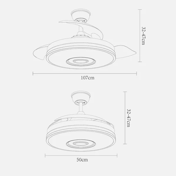 Fan Dc Noto 72w 6117lm Chrome 4asp.desp.108d 3 Cores+rgb Bluetooth, Remoto, Memória e Altifalante