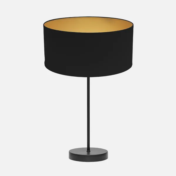 Sobremesa Alto Anuska 1xe27 Negro/negro-oro 62x30x30 Cm
