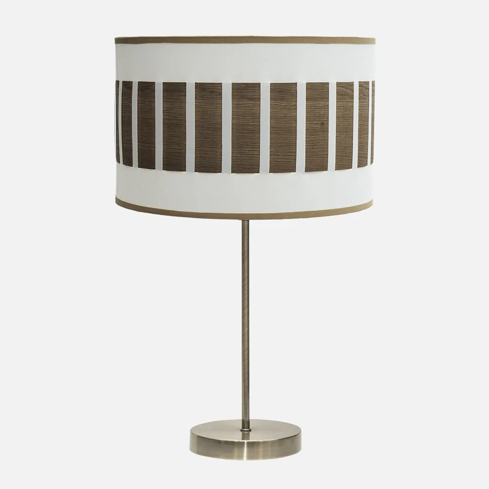 188471184 - Table lamp Height Ivanna 1xe27 Leather/white-wood Dark 62x30x30 Cm