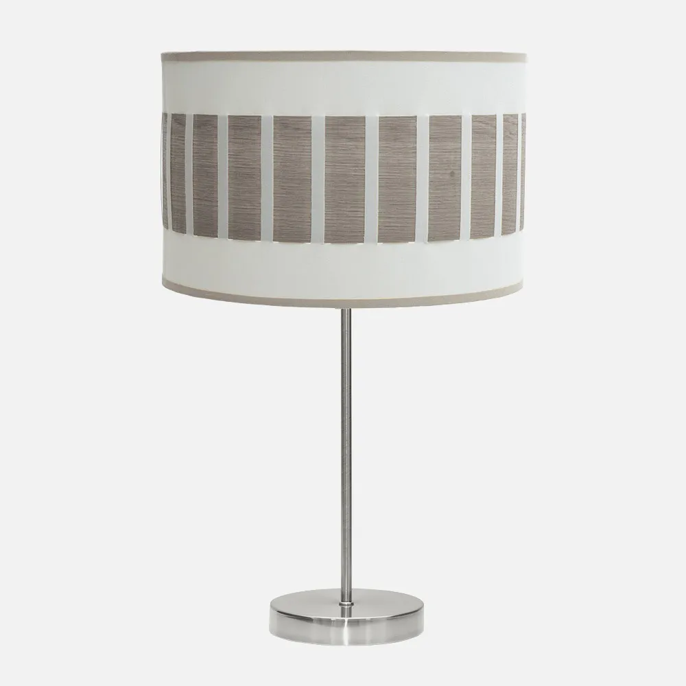 188471183 - Table lamp Height Ivanna 1xe27 Nickel/white-wood Grey 62x30x30 Cm