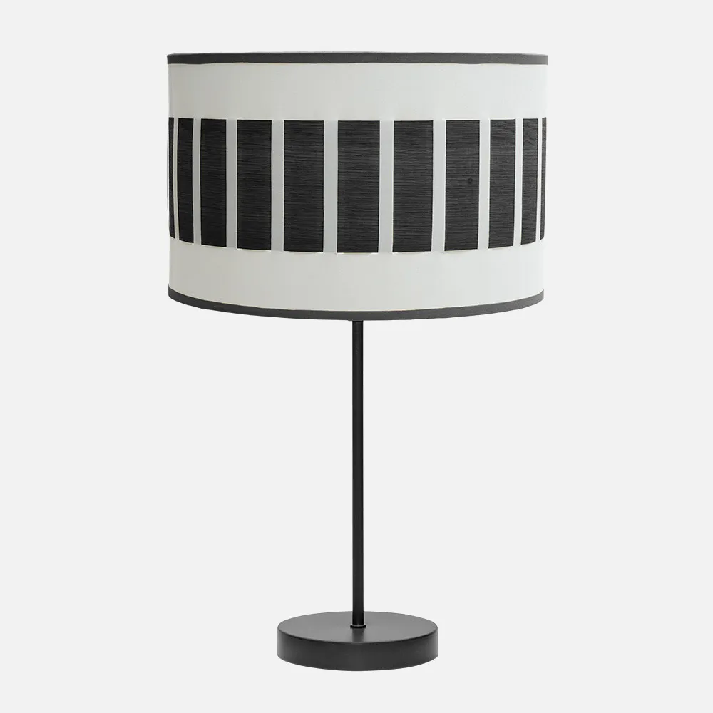 188471109 - Table lamp Height Ivanna 1xe27 Black/white-wood Black 62x30x30 Cm