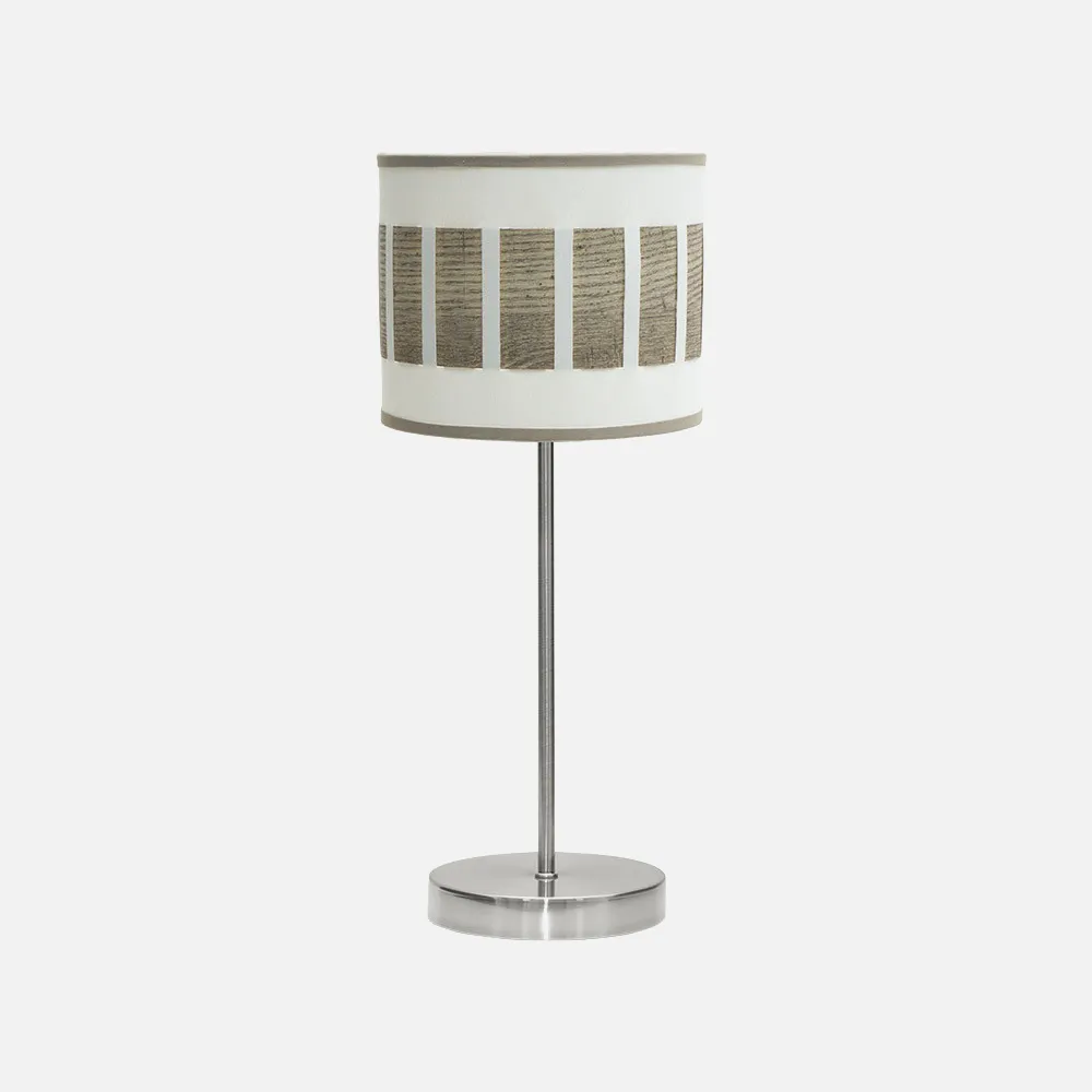 188471083 - Table lamp Ivanna 1xe14 Nickel/white-wood Grey 43x17x17 Cm