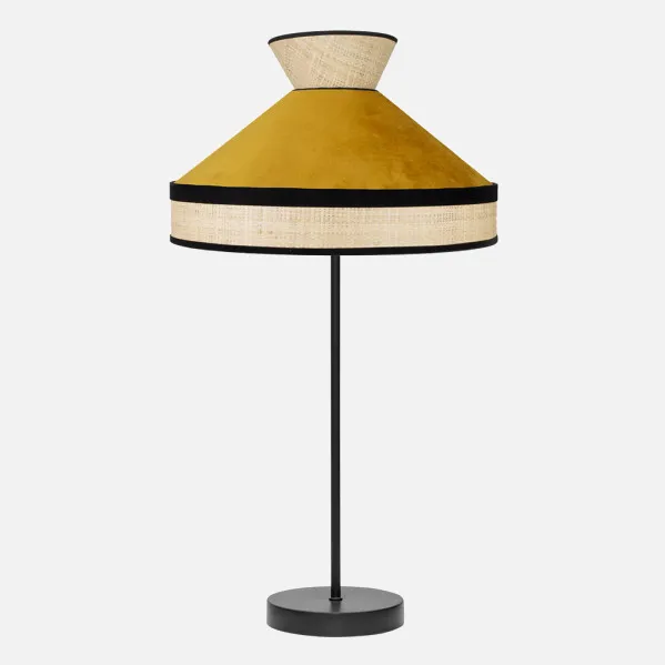 Sobremesa Alto Fabrizio 1xe27 Natural/yema 61x30x30 Cm