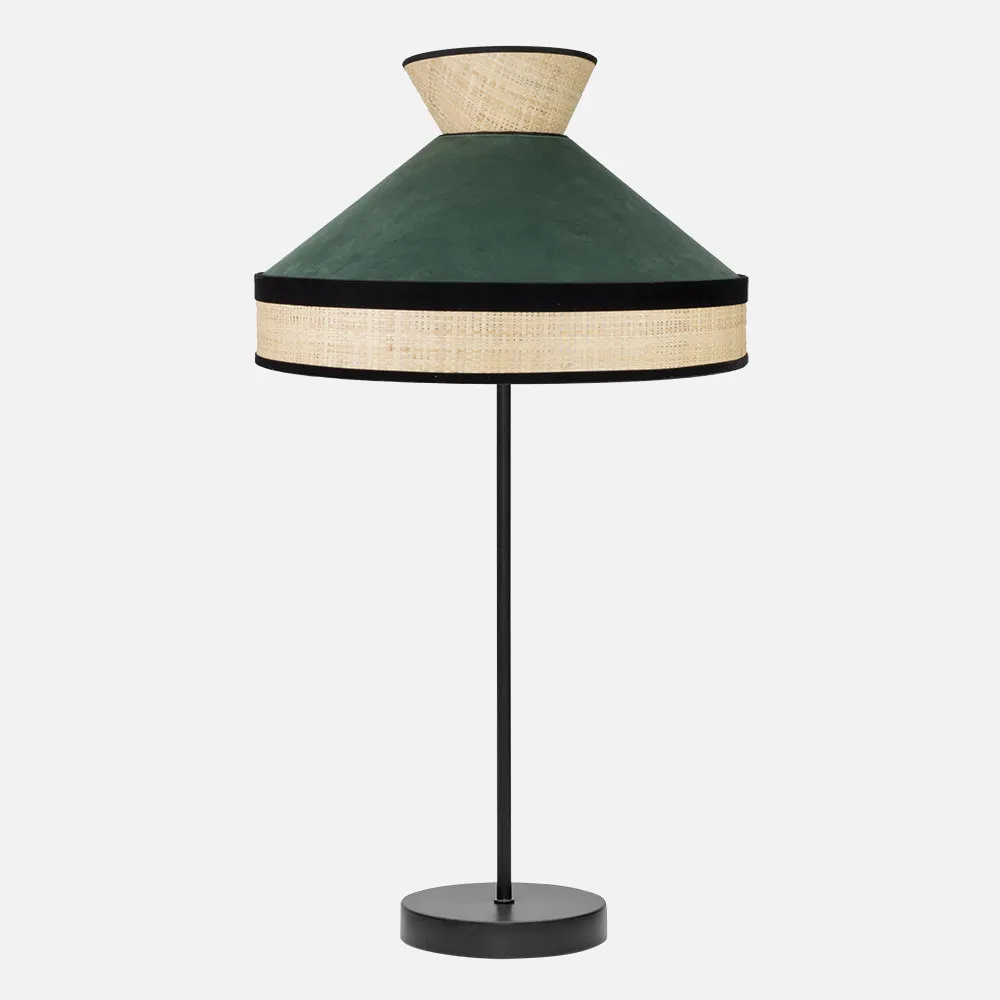 179971106 - Sobremesa Alto Fabrizio 1xe27 Natural/verde Botella 61x30x30 Cm