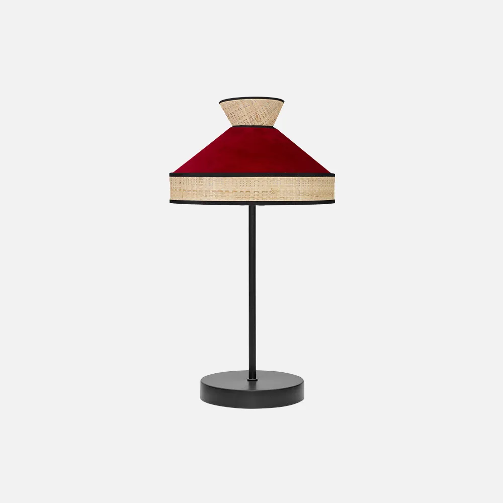179971007 - Sobremesa Fabrizio 1xe14 Natural/rojo 45x20x20 Cm